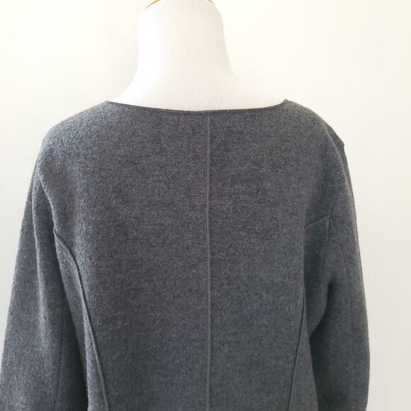 Boden Boiled Wool Open Front Jacket Cardigan Gray Unlined WU020 Women 14 - Picture 6 of 13